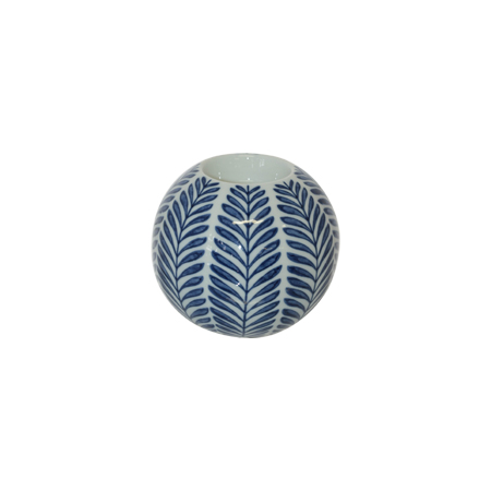 Ceramic Blue Leaf Votive